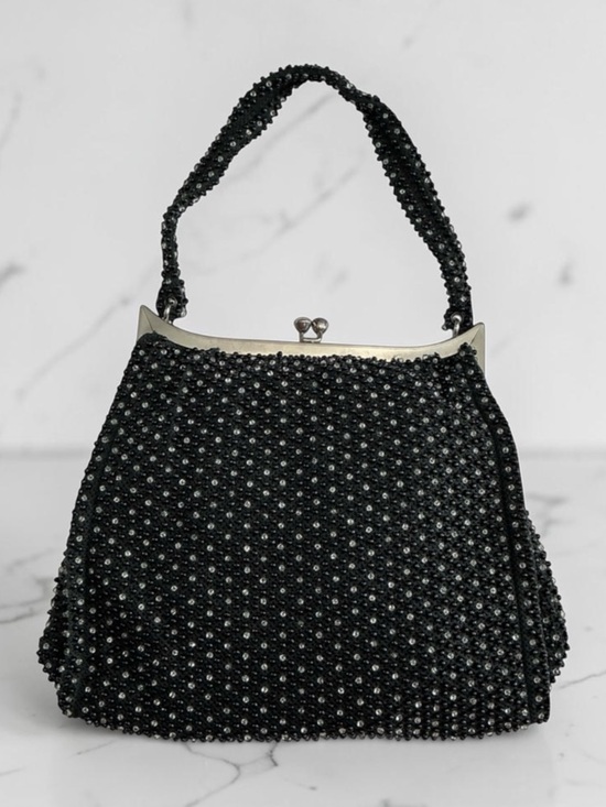 Handbags - Elegant Black Beaded Handbag